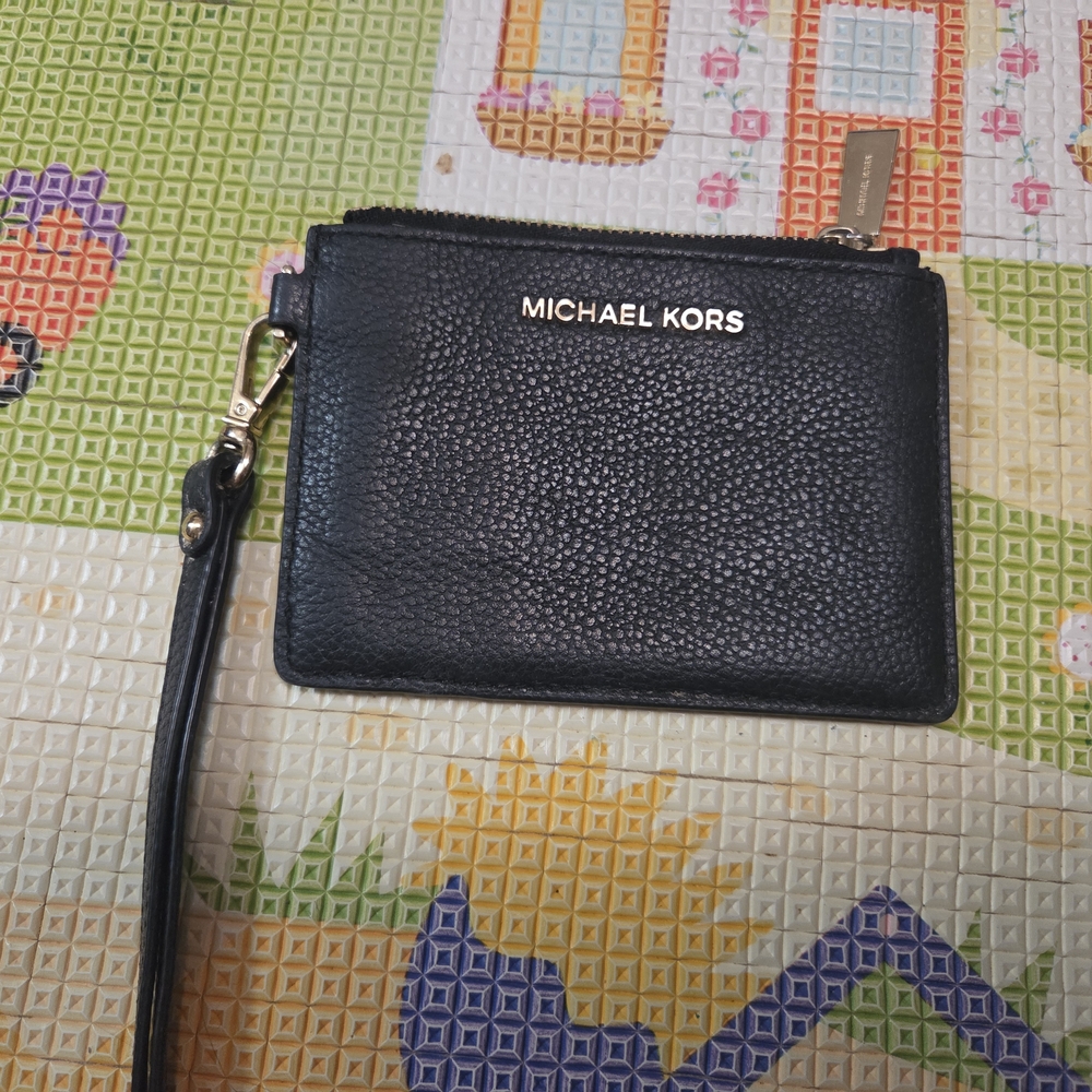 Michael Kors Pebbled Black Wristlet